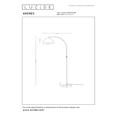 ANDRES - Lampa podłogowa - 1xE27 - Taupe - Vibes 65705/01/41 LUCIDE